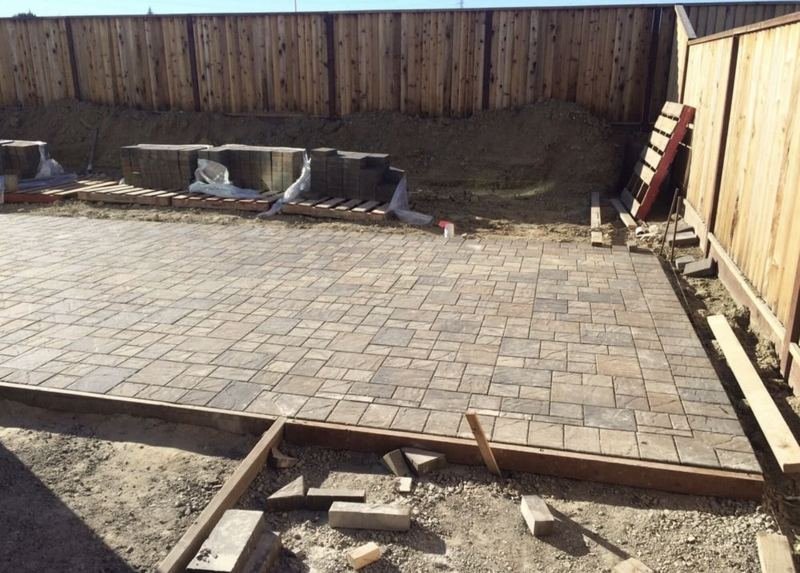Graded and compacted base ready for a paver patio