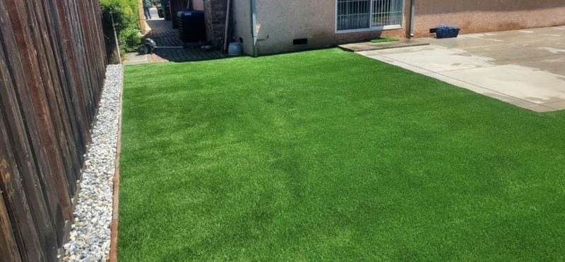 Turf with a gravel border