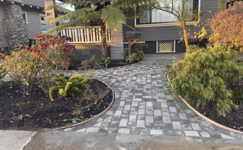 Cobblestone entry walk